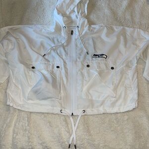 White Hooded Seahawks Jacket